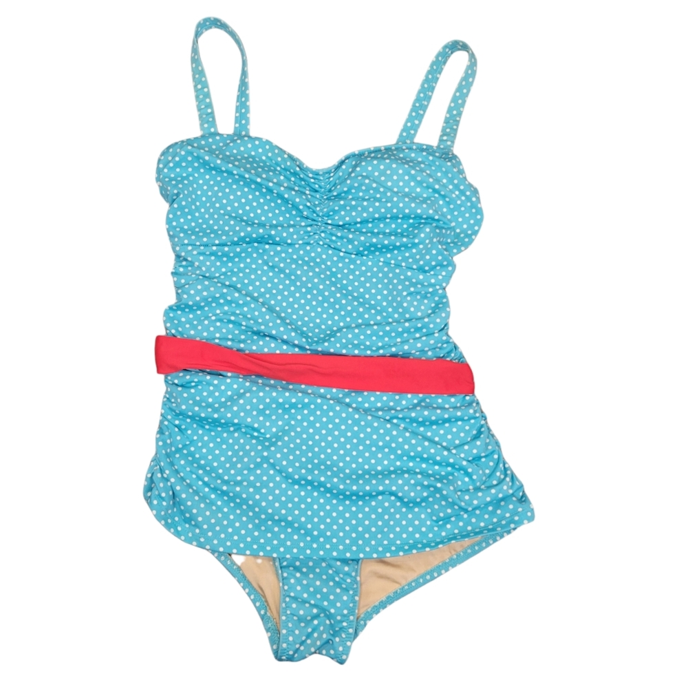 Rey swimwear women's blue polka dot retro swimsuit